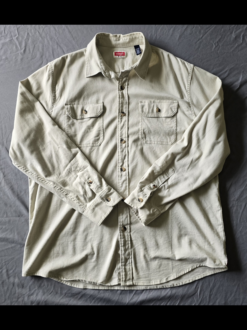 Wrangler Light Beige Long-Sleeve Utility Shirt